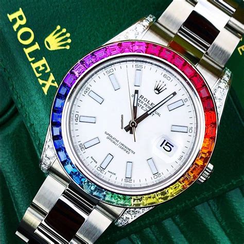 rolex datejust rainbow